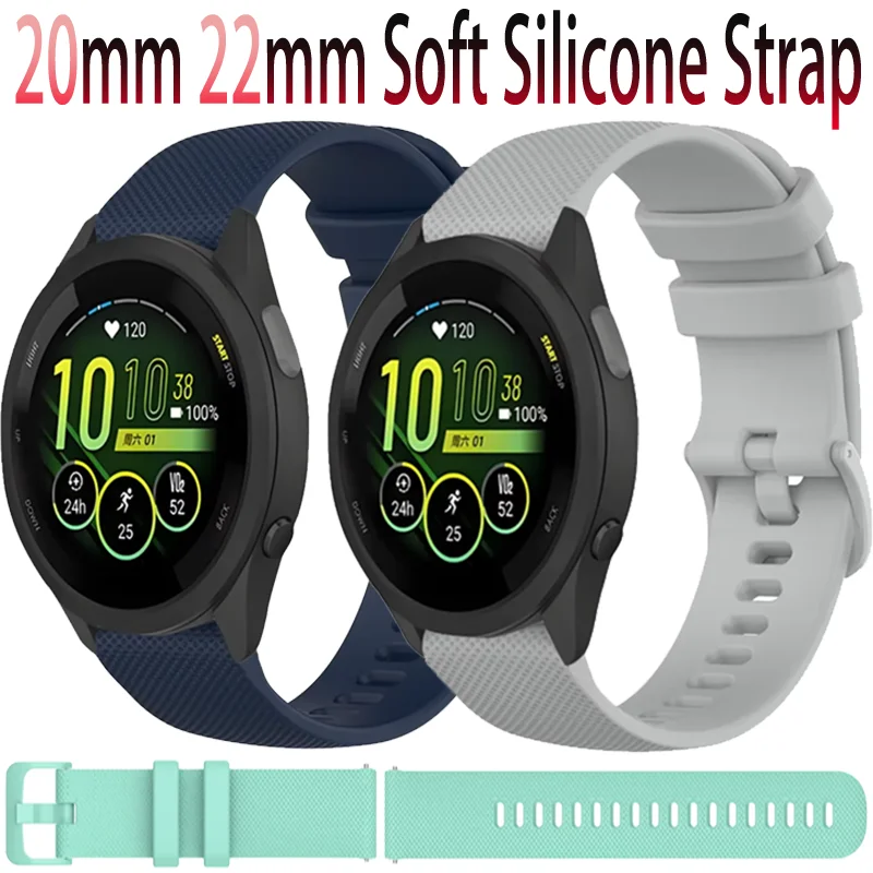 20 mm 22 mm weiches Silikonarmband für Garmin Forerunner 265 965 165 55 Offizielles bequemes Armband Garmin Vivomove Trend/Venu 3 2