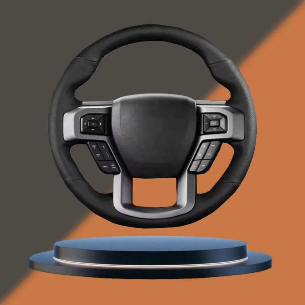 

Чехол на руль из плетеной кожи наппа ручной работы для Ford F-150 King Ranch Lariat Platinum XL XLT 2015-2017