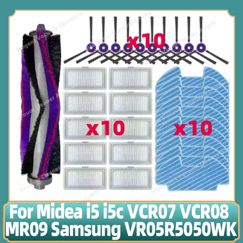 Zapasowy pasek szczotki bocznej filtr Hepa Mop szmata do Midea i5 VCR07 VCR08 MR09 Samsung VR05R5050WK odkurzacz część zamienna