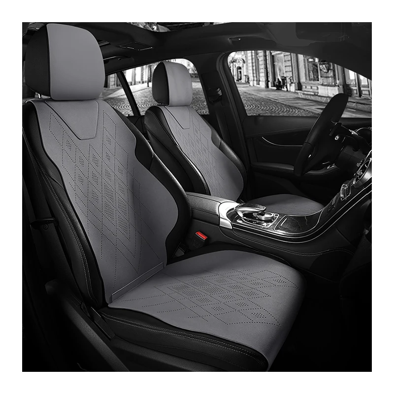 

Universal Suede Car Seat Cushion Pad, NonSlip Breathable Seat Cover with Elastic Band, Half Cover Design for Sedan SUV TruckVan,