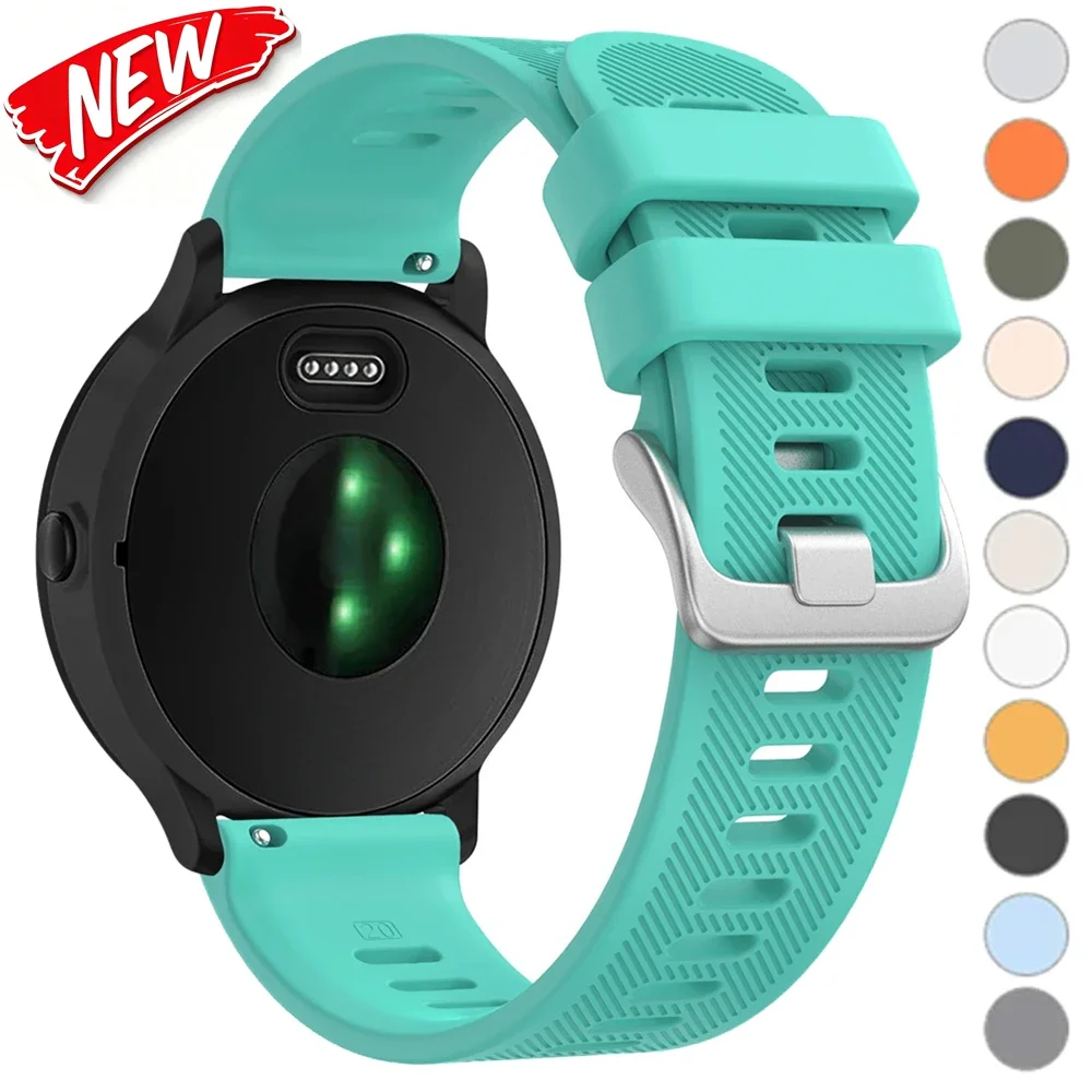 Correa de silicona de 20 mm para Garmin Forerunner 70, 170, 55, 165, 245, 645, 570, 42 mm/Venu SQ 2 Plus, pulsera Garmin Active 6, 5.