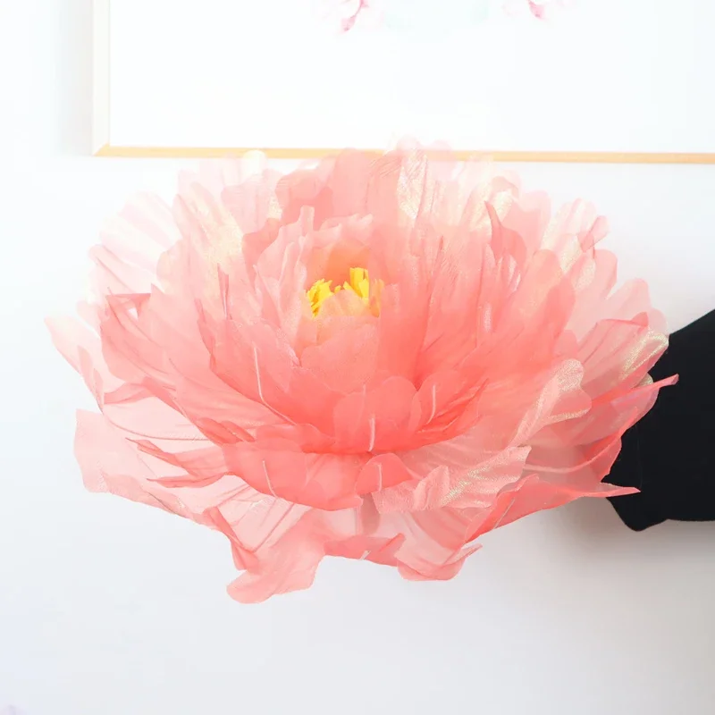 DIA 60CM window decoration artificial peony shopping mall hotel backdrop colorful gauze peony large-scale event decoration