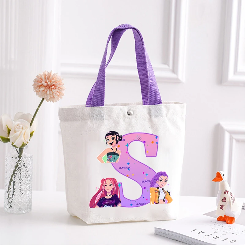 

K-pop Demon Hunters сумки-тоут для женщин аниме корейский стиль простая сумка для студентов портативные кавайные сумки детская милая сумка подарок