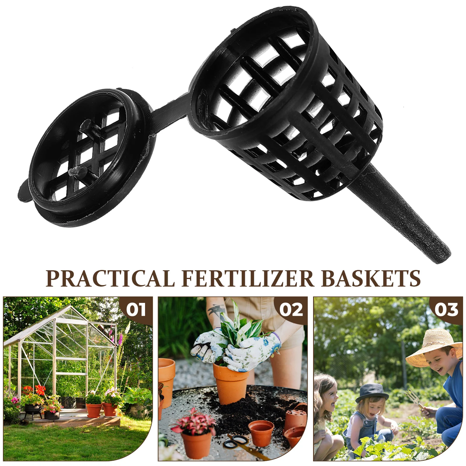 

50pcs Baskets Premium Plastic Control Quantity Bonsai Pot Holder Container Box