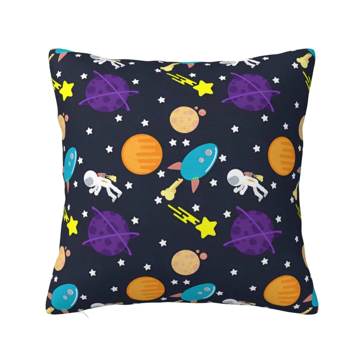 Cosmic Pattern Rocket Astronauts Planets Pillowcase Printing Polyester Cushion Cover Gift Pillow Case Cover Seat Zipper 40*40cm