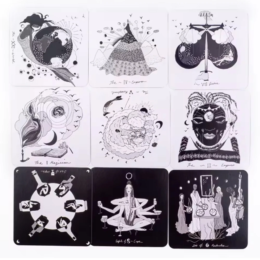 Dark Days Tarot 78 بطاقة سطح السفينة مع دليل PDF مستوحى من لعبة لوحة حفلات العرافة للطاقة النسائية الإلهية 7.6*7.6 سنتيمتر #3