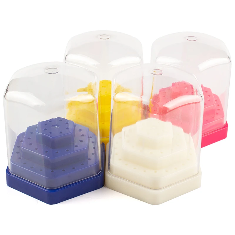 

48 Holes Nail Drill Bits Stand Holder Case Empty Storage Box Milling Cutter Display Container Accessories Acrylic Cover Tools