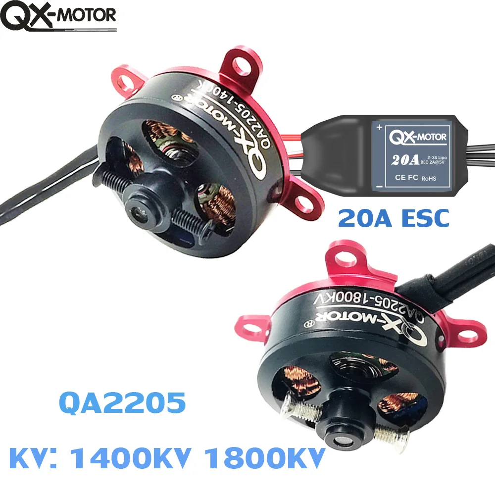 QX-Motor Series QA2205 Brushless Motor 1400 1800KV External With 20A ESC For F3P RC Fixed-wing Airplane