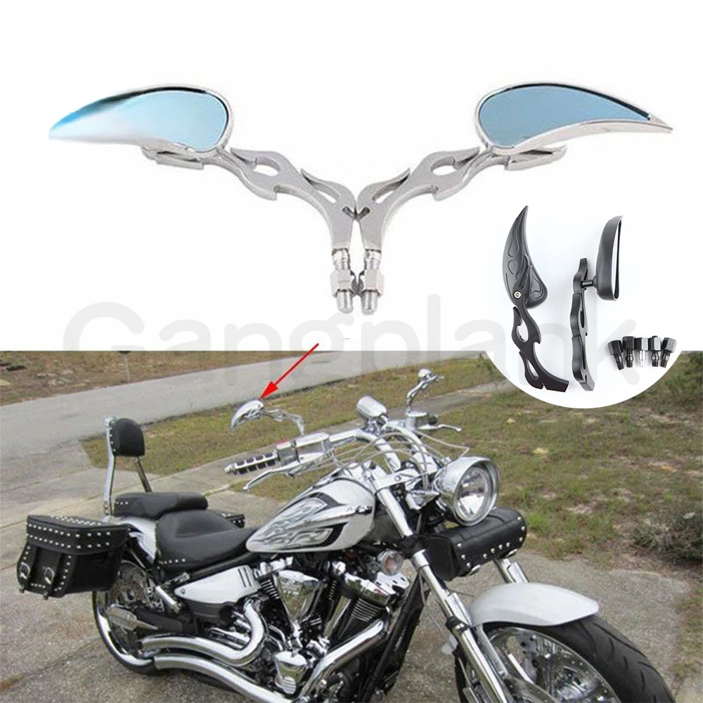 Motorcycle Decorative Rearview Mirror Drop-shaped Reflector Scooter Retro Plating Sports Motorbike Side Mirrors