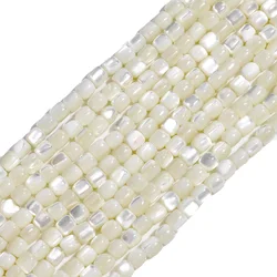 Natural White Shell 3mm Beads Loose Smooth Shell Bead Mother of Pearl Beads for Jewelry Making DIY Bracelet Necklace Earrings