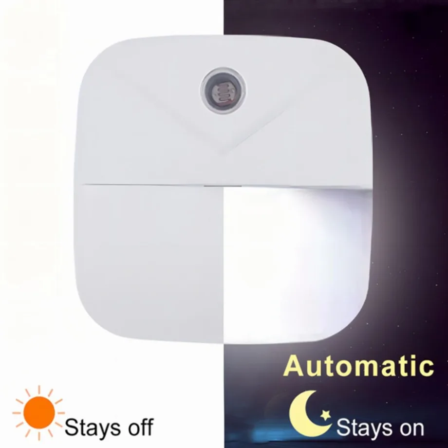 YzzKoo-Wireless LED Night Light, Light Control Sensor, Crepúsculo ao amanhecer, lâmpada para bebê, crianças, cabeceira, quarto, corredor