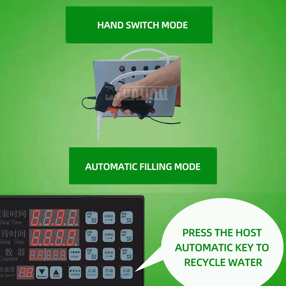 เครื่องบรรจุของเหลวอัตโนมัติ เครื่องบรรจุเชิงปริมาณแบบใช้มือถือ เครื่องบรรจุเครื่องดื่มเชิงพาณิชย์