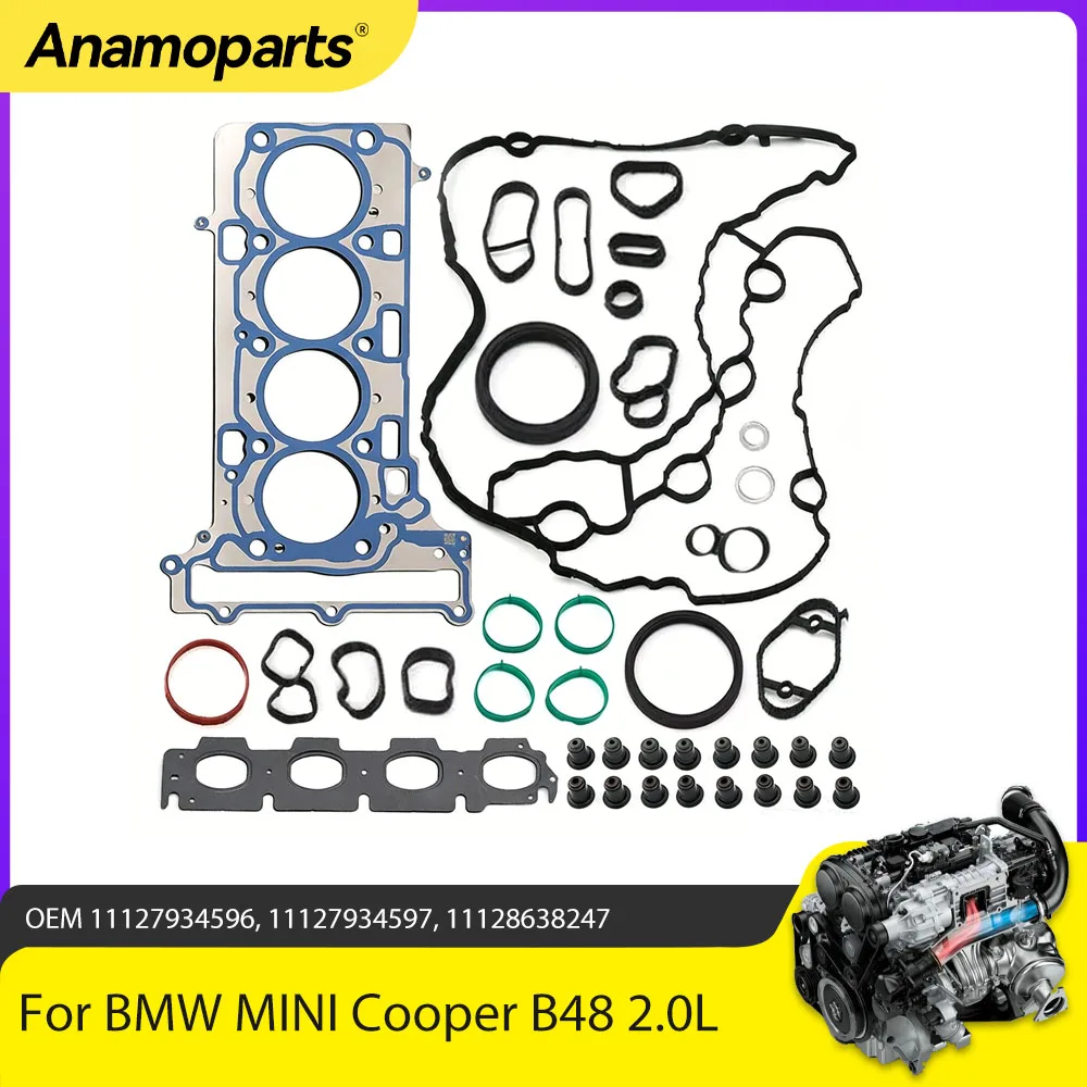 

B48 Engine Parts Full Head Gasket Set Fit 2.0 L T Gas For BMW 120i 220i 330i X1 X2 Z4 MINI Cooper S G22 G32 F56 B48TU 2.0L