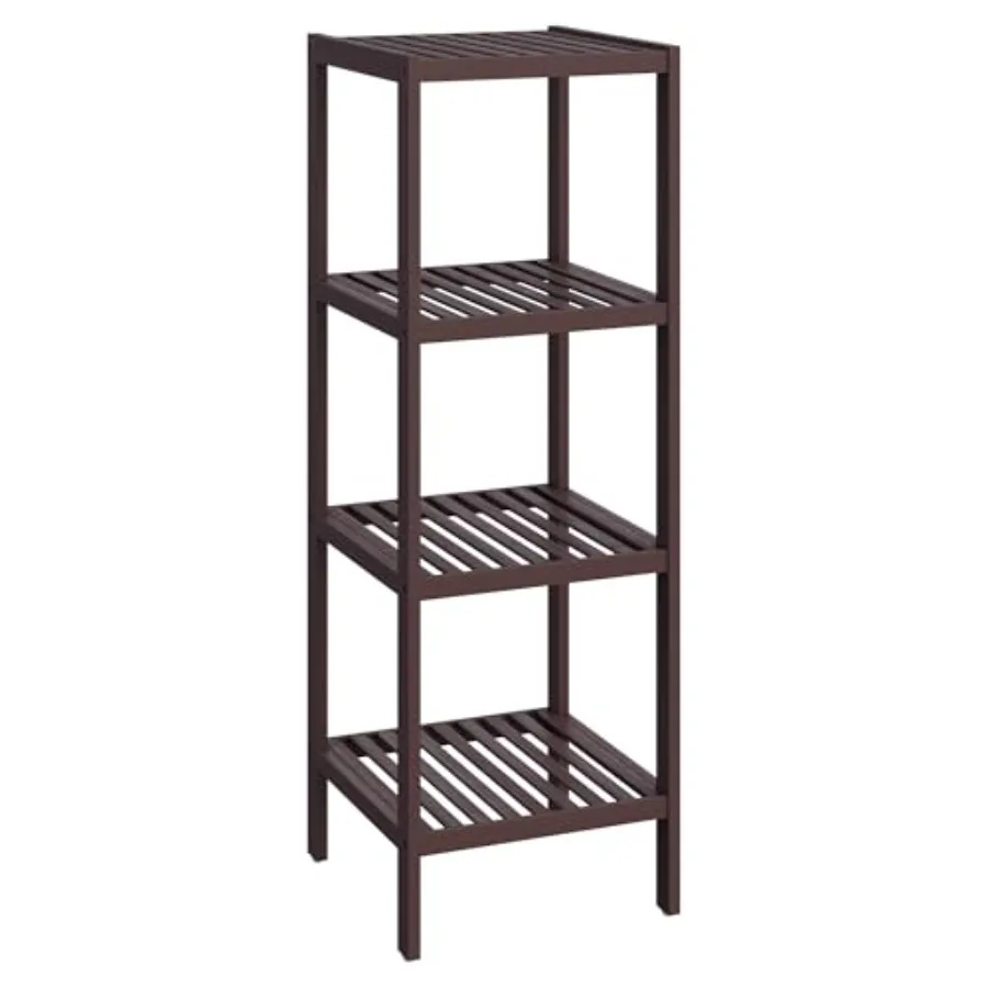 

Бамбуковая полка для хранения, 4-ярусный стеллаж, многофункциональный, для прихожей, ванной, гостиной, балкона, кухни, 13 x 13 x 38,6 дюймов