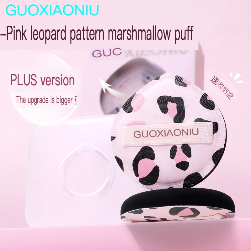 The Pink Leopard Cotton Candy Powder Puff PLUS Has Been Upgraded With A Special Tool For Liquid Foundation Makeup