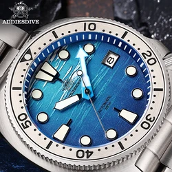 ADDIESDIVE AD2045 Orologio Da Uomo 20Bar Impermeabile Vetro Zaffiro BGW9 Blu Luminoso Orologio Meccanico Automatico Reloj Hombre