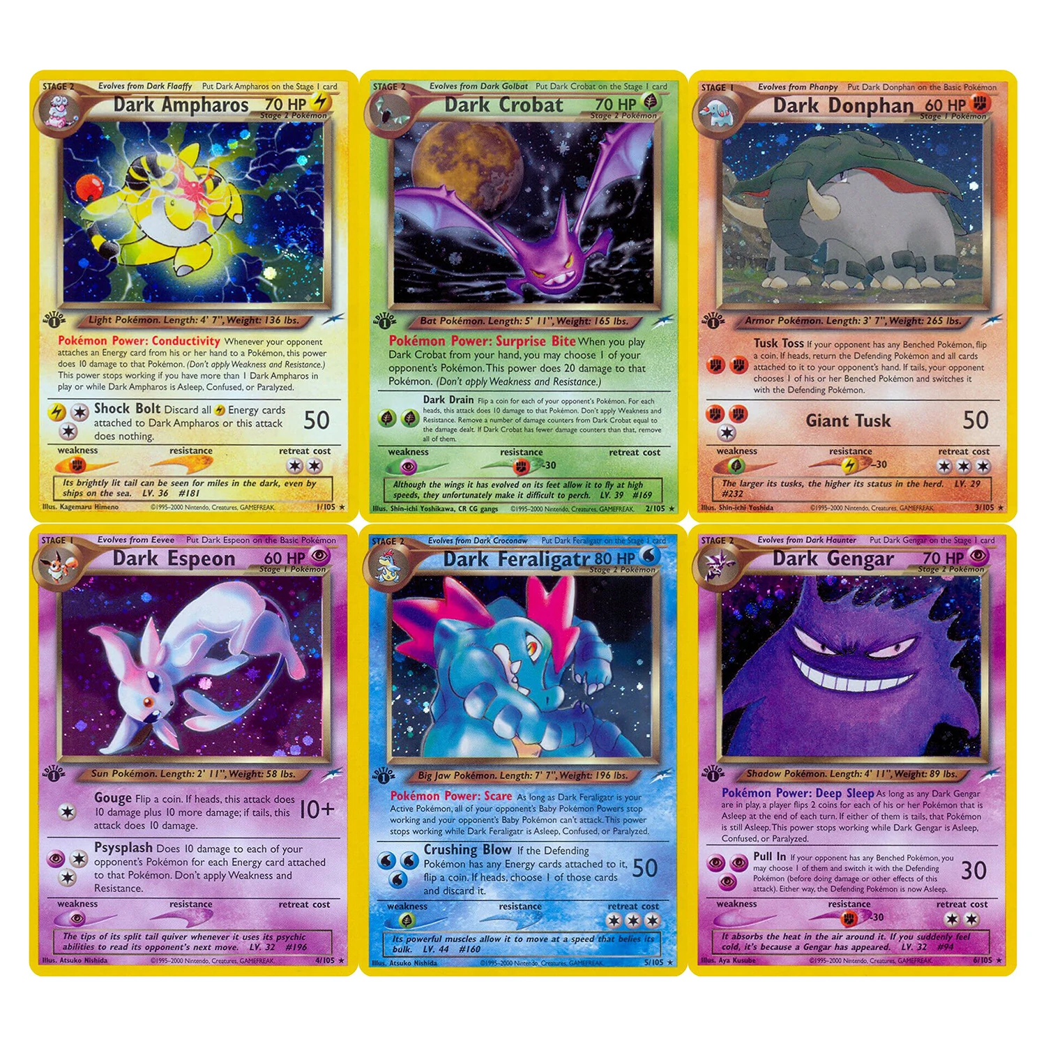 24PCS/set PKM Proxy Game Cards Neo Destiny (N4)Whole Set 1-16/106-113 Number Foil Cards Shining Celebi Shining Charizard Mewtwo