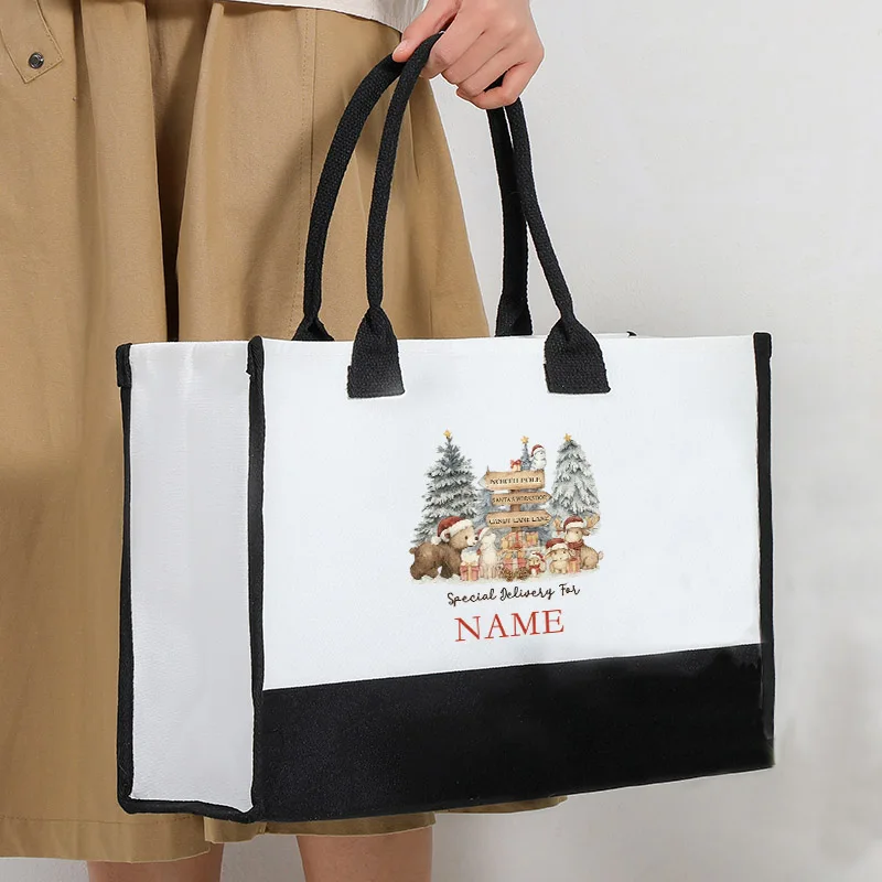 Custom Teacher Name Tote Bag Organizer Large Capacity Travel Shoulder Bags Personalized Back To School Teacher Appreciation Gift