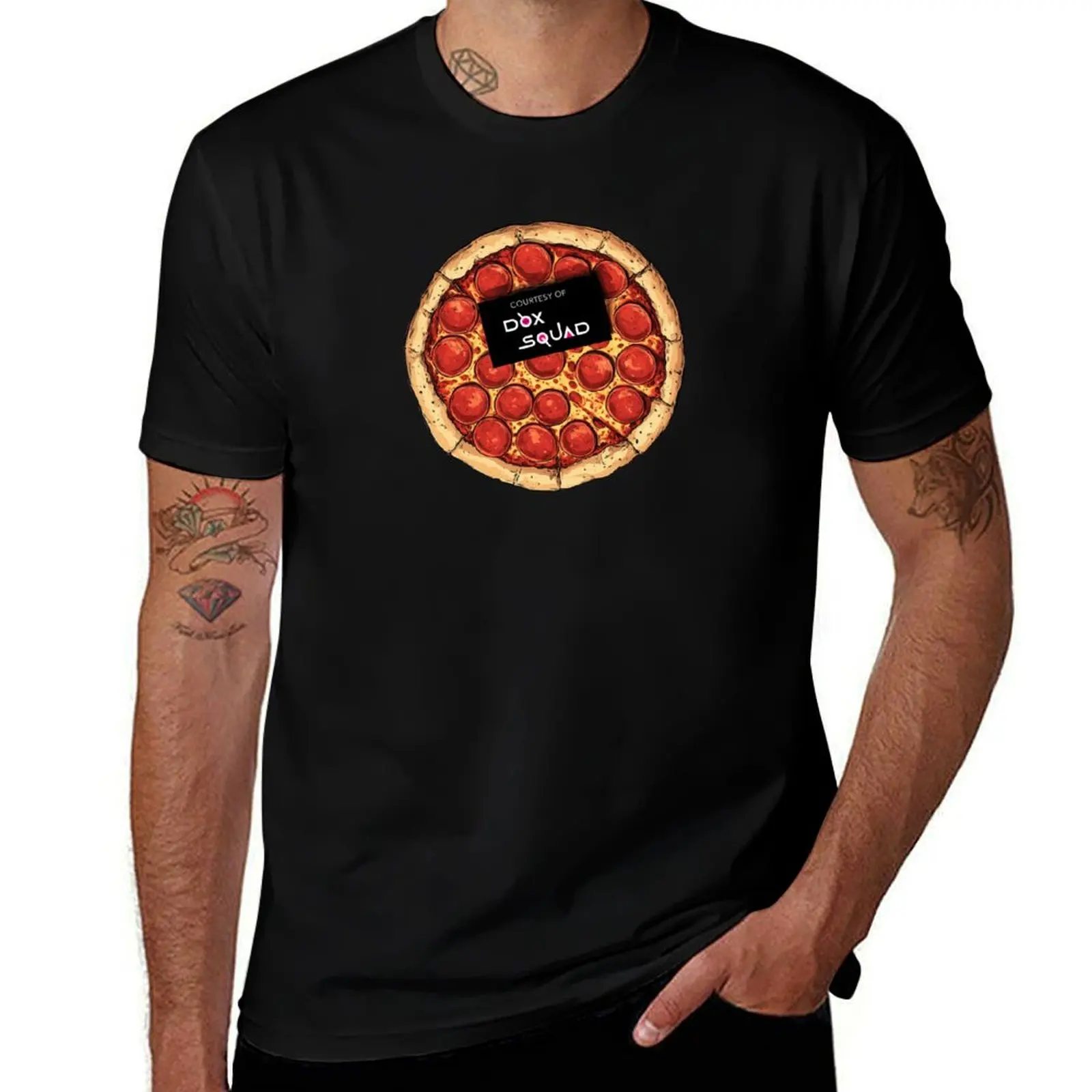 

Dox Squad - Pizza For Dev T-Shirt man tshirt t shirts for man slim fit T-Shirt
