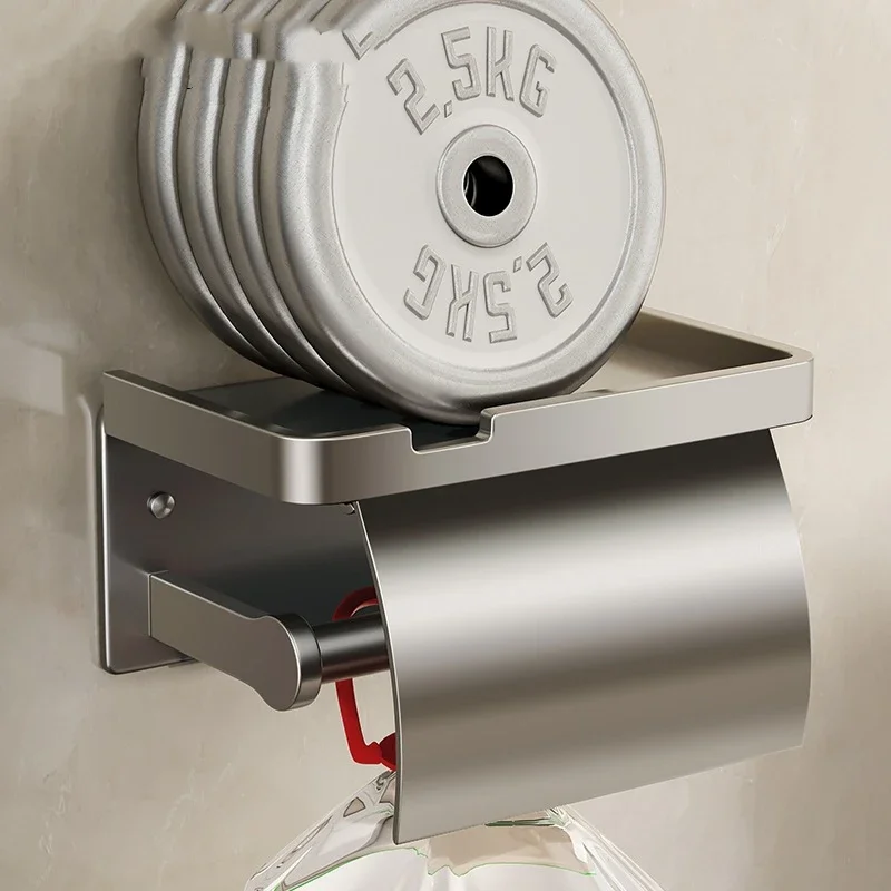 صندوق مناديل تواليت، حامل مناديل تواليت مثبت على الحائط، صندوق ورق تواليت غير مثقوب مقاوم للماء، رف حامل ورق تواليت