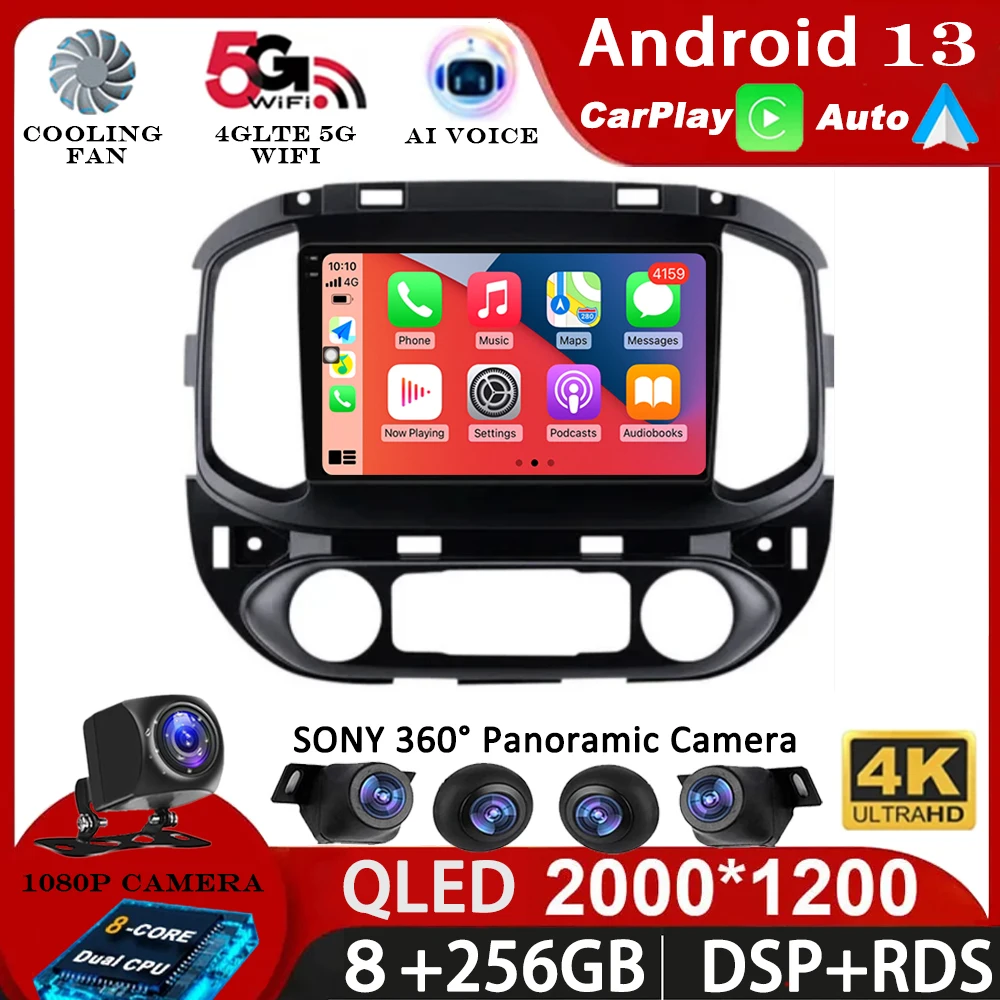 Android 13 WIFI+4G Stereo Car Radio For Chevrolet Colorado Sierra GMC 2014 - 2018 Multimidia Video Player Auto CarPlay GPS DVD