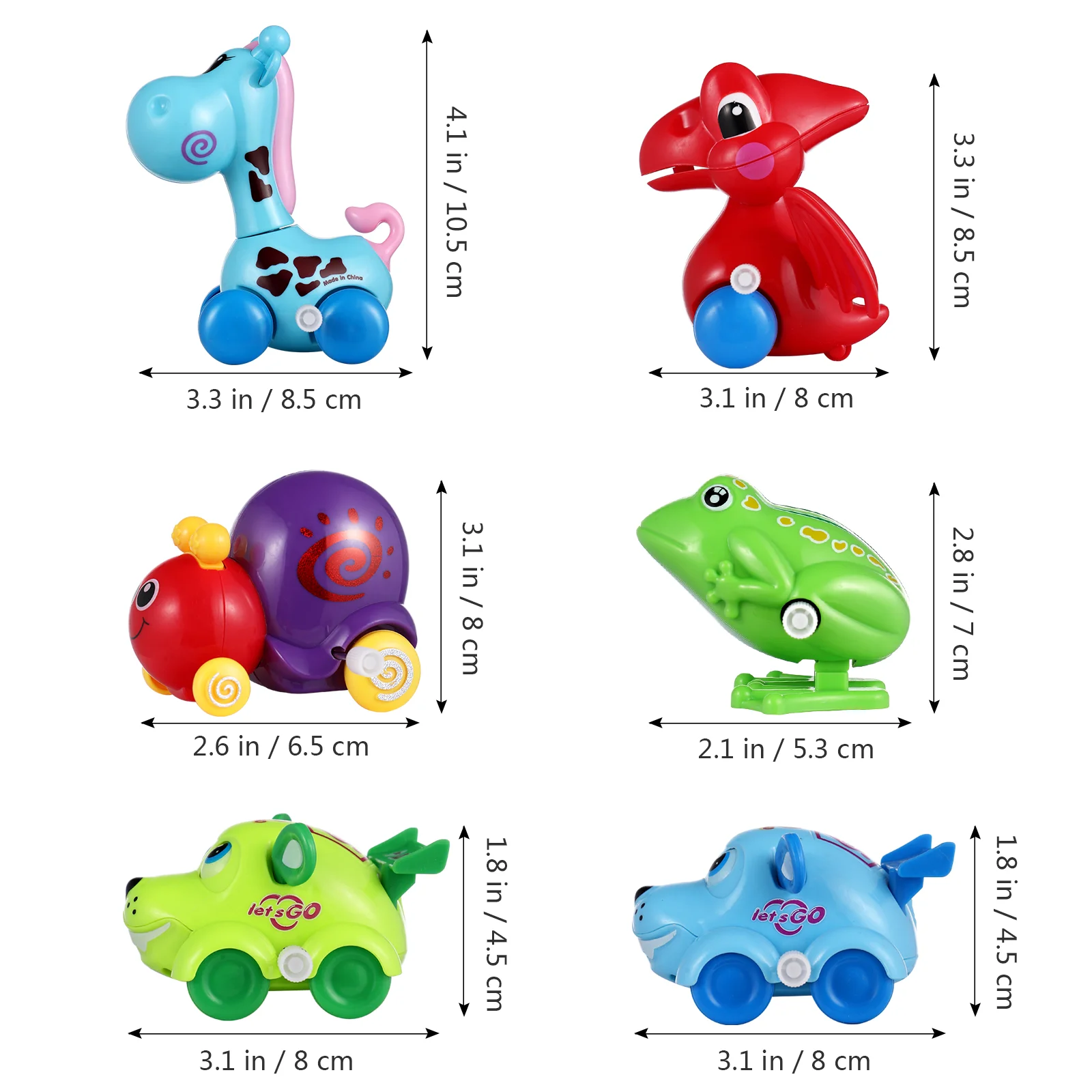 9 Pcs Animal Toddler Boy Toys Shape Kid Assorted Color Mini Wind Up Educational