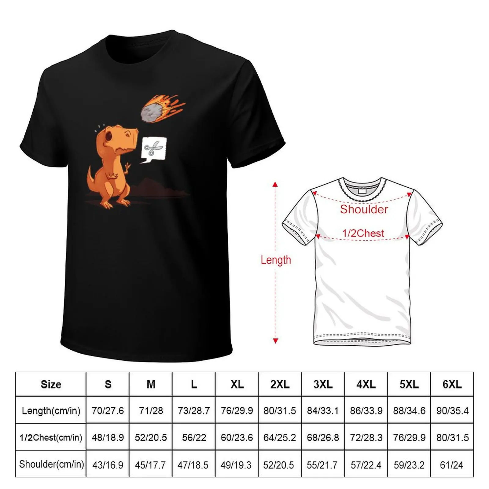 Asteroid, Paper, Scissors T-Shirt Minimalist Plain Crew Neck T-Shirt