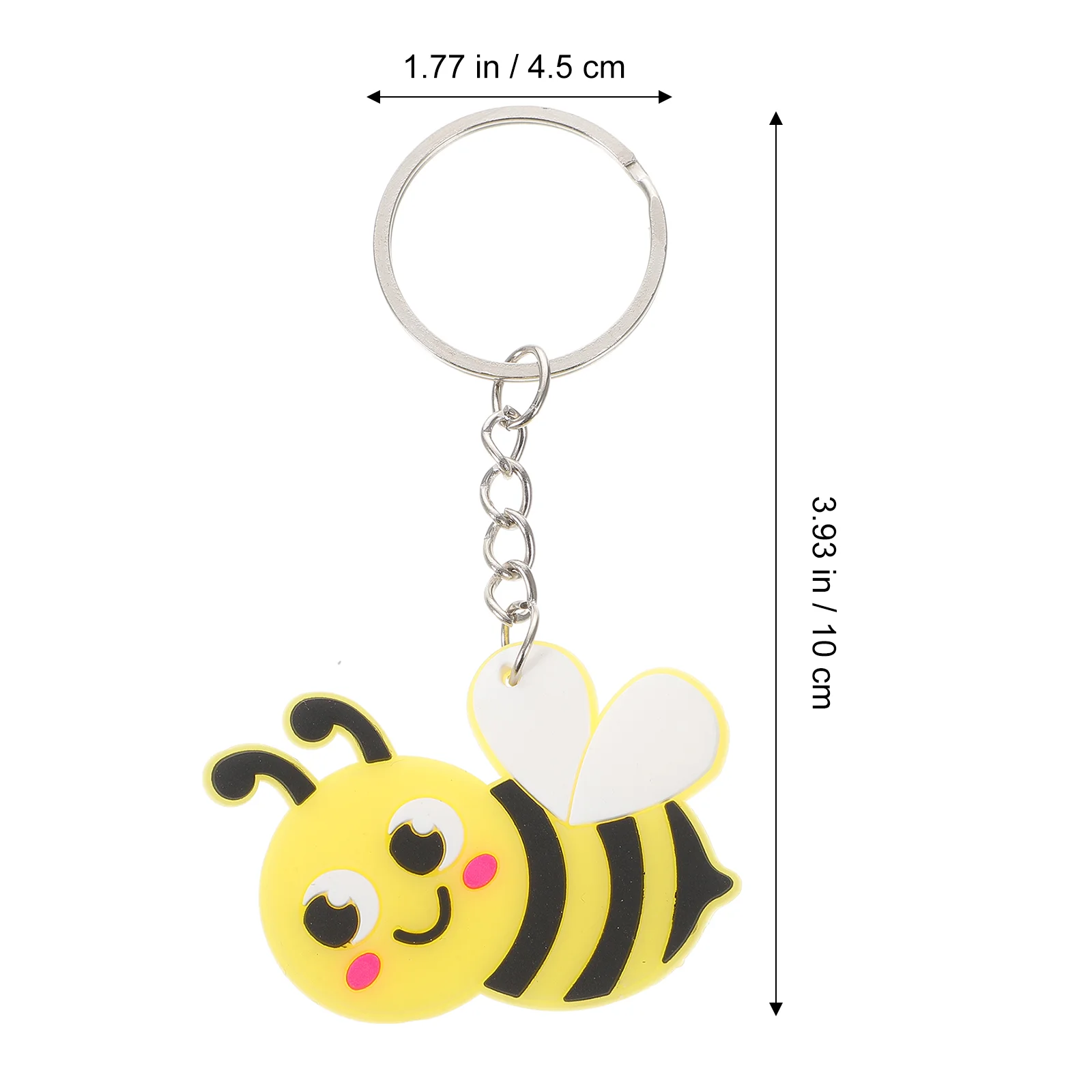 24pcs Cartoon Bee Shaped Keychain Pendants Cartoon Bee Keyring Hanging Pendant Decorations For Bags Key Chains 10x4.5cm