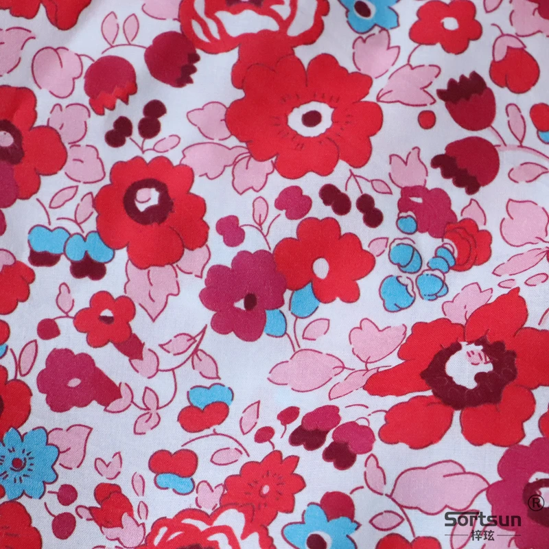 Betsy Floral 100% Cotton Fabric 80S Like Liberty Digital Printed For Sewing Cloth Dress Skirt Kids Designer Poplin Tela Designer