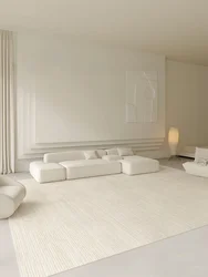 Beige Minimalist Striped Carpet Large Area Living Room Carpets Comfortable Soft Bedroom Rug Tapis Balcony Alfombra Tapete ะบะพะฒะตั