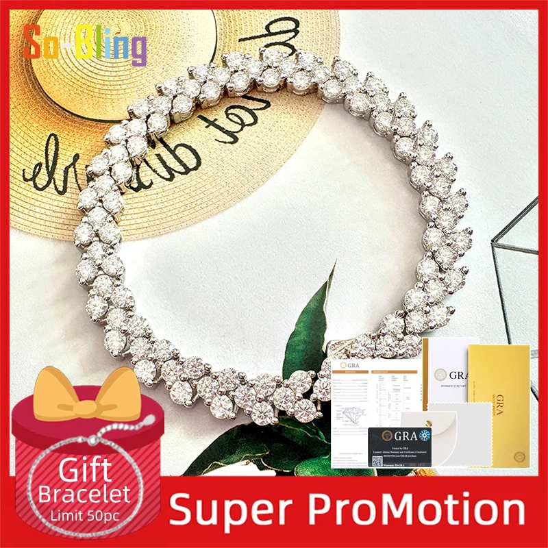 

Теннисный браслет из стерлингового серебра So-Bling Plata 925, D VVS1, муассанитовые браслеты с GRA для мужчин, женские браслеты, роскошные ювелирные изделия