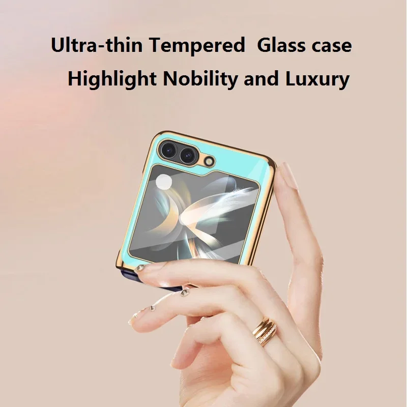 Luxury Elk Phone Case for Samsung Z Flip 4 5 6 Case Fashion Z Flip5 Flip6 Cover for Galaxy Z Flip 6 Case with Tempered Glass