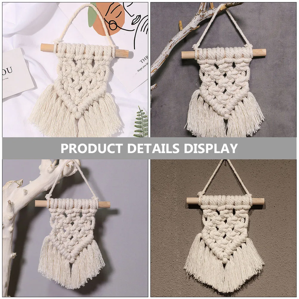 

Small H knitted Tapestry Christmas Wall Hangings Cotton String Woven Room Decoration Durability Safe Use Elegant Design