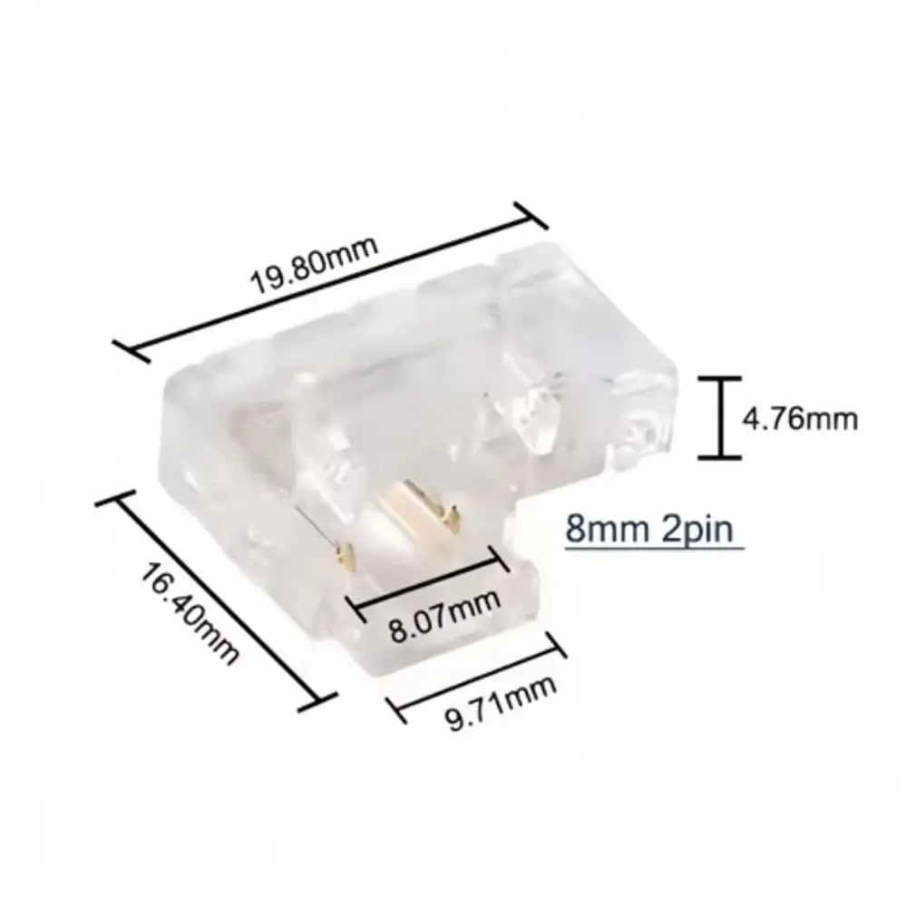 5Pcs/Set Mini Buckle COB Connector 2/3/4Pin Transparent LED Tape Light Connectors Solderless LED Strip Connector
