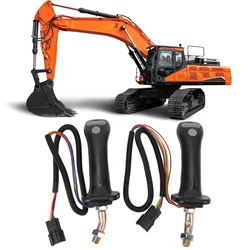 2Pcs 3 Button Excavator Joystick Handles 6 Pin Aluminum Alloy For Doosan DH DX150 215 225 300 370‑9C