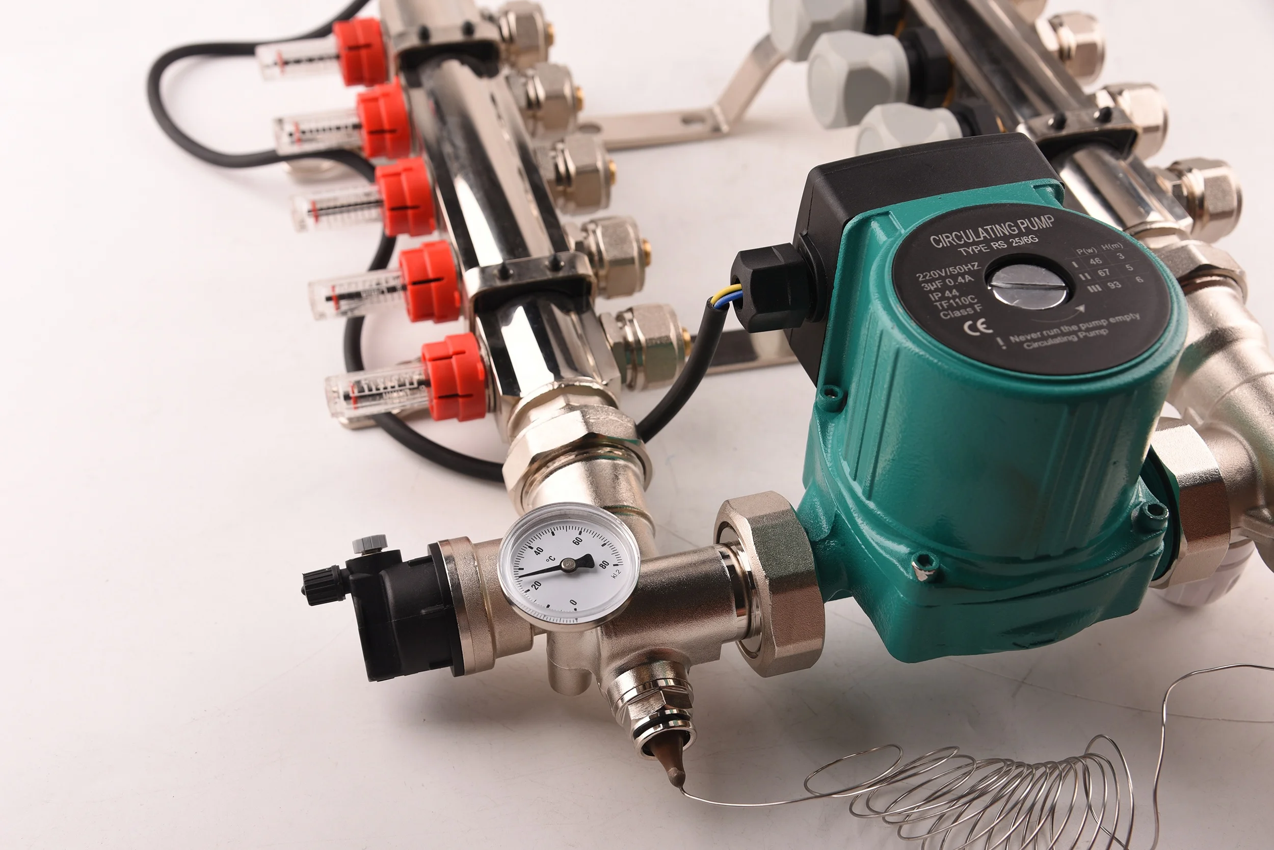

Brass Manifold for Underfloor Heating System with Flow Meter Radiant Distribution Piping Valve