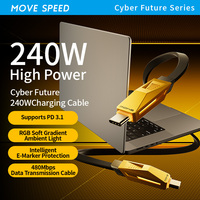 MOVESPEED PD 3.1 240W USB C To Type C Charger Data Cord 100W USB A To USB C Fast Charging Charger Cable For iPhone MacBook HUAW