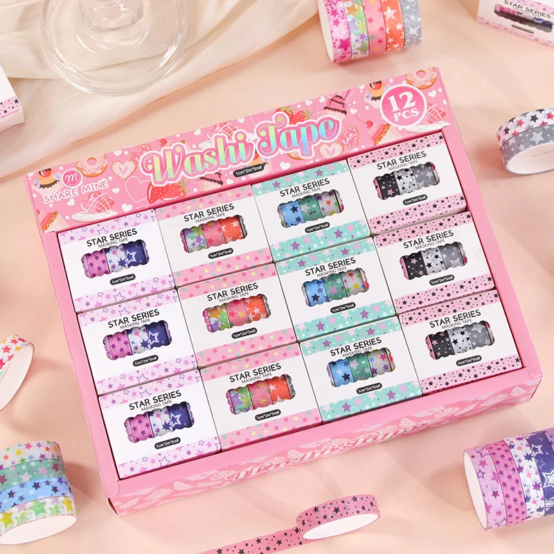 Contain Random Items, 5/20/60Rolls, Star Washi Tape Set, Decorative Tape for Journaling, Scrapbooking, DIY Crafts