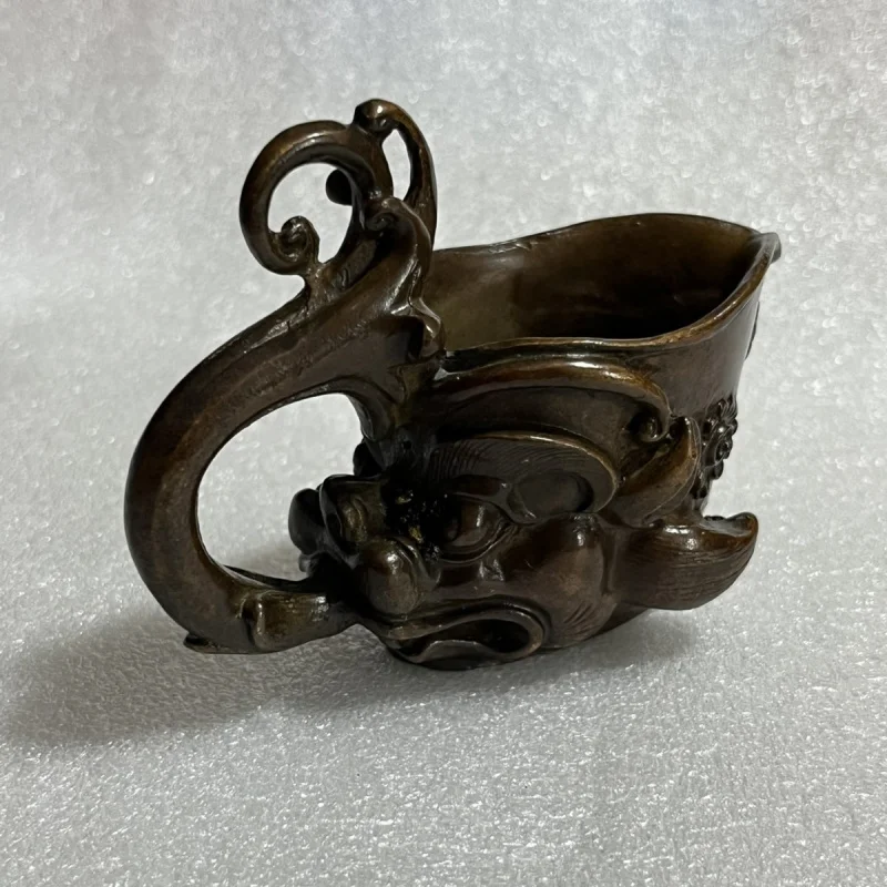 Bronze Goblet Cup Retro Dragon Cup Wine Cup Wine Bottle Imperial Cup Living Room Wine Cabinet Decoration Prop Display
