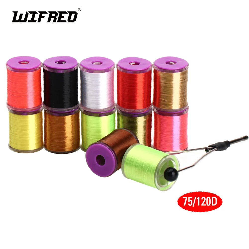 220Yadrd/Sppol 75D/120D Nylon Fly Tying Thread Waxed 8/0 Standard Fly Thread for Trout Fishing Fly Tying Flies Material