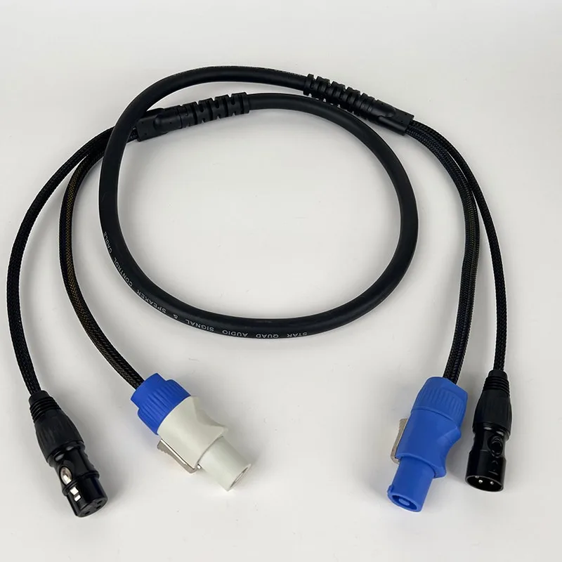 2‑in‑1 Power Signal Combo Cable Hand‑in‑Hand Connection Cord for Stage Beam Lighting Equipment