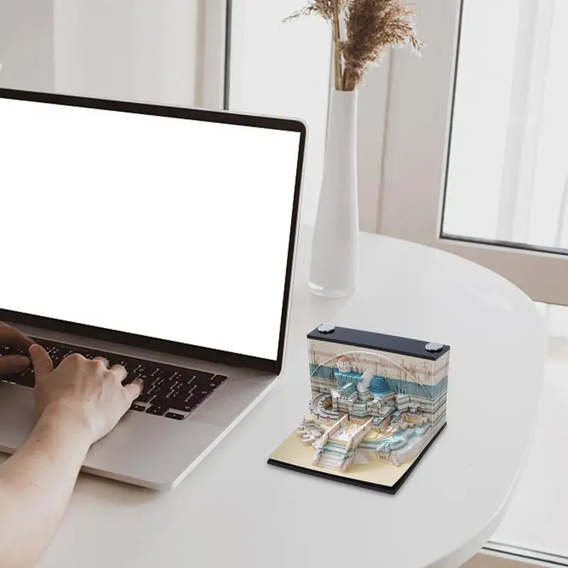 3D Escultura do Palácio Memo Pad, Calendário Rasgar-Away, DIY Notes, Notepad, Artesanato, Presente para Escritório, Escola, Casa, 3D, 2024