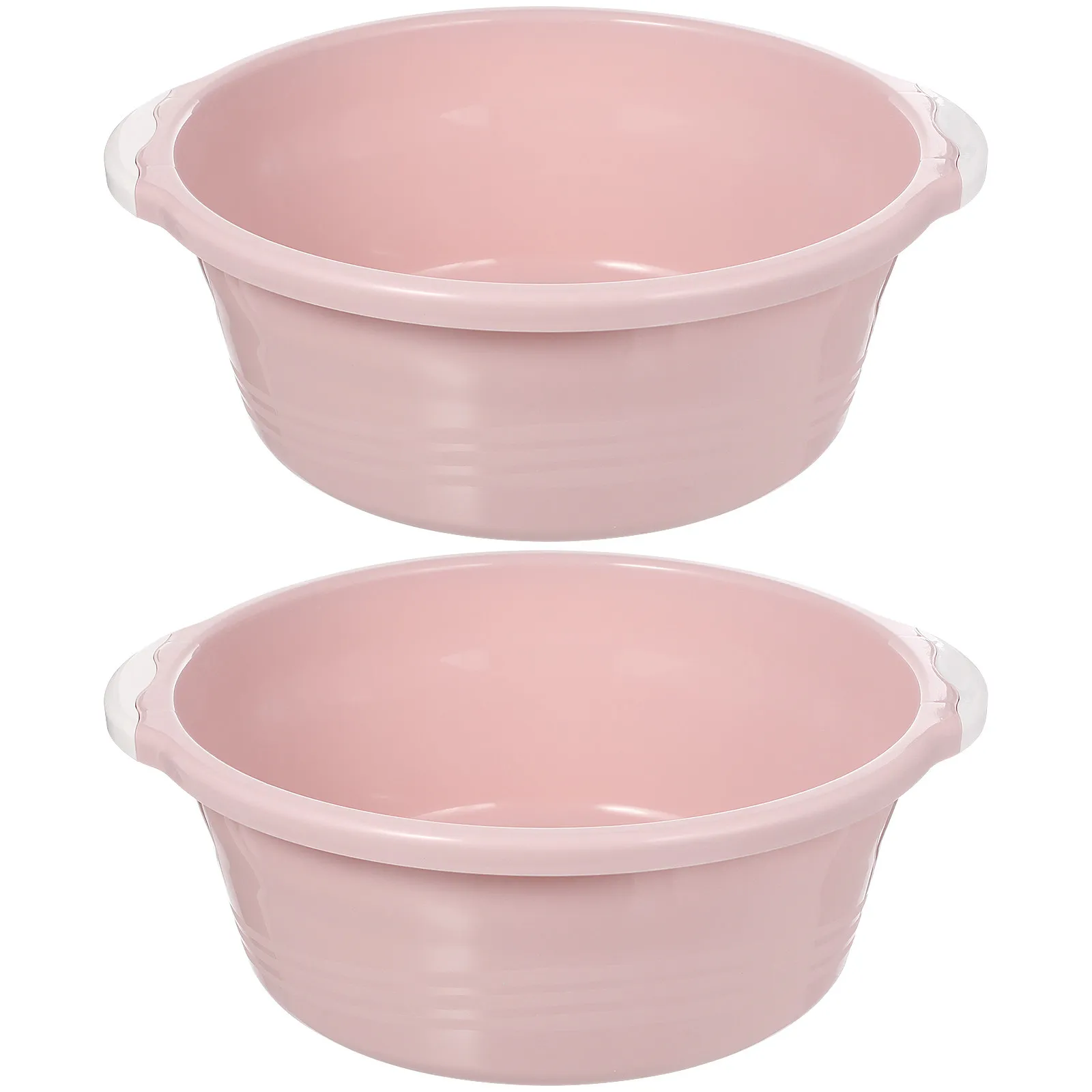 

Набор из 2 пластиковых тазов среднего размера, розовые, для мытья ног, для дома, для ванной комнаты, многофункциональные, модные ведра