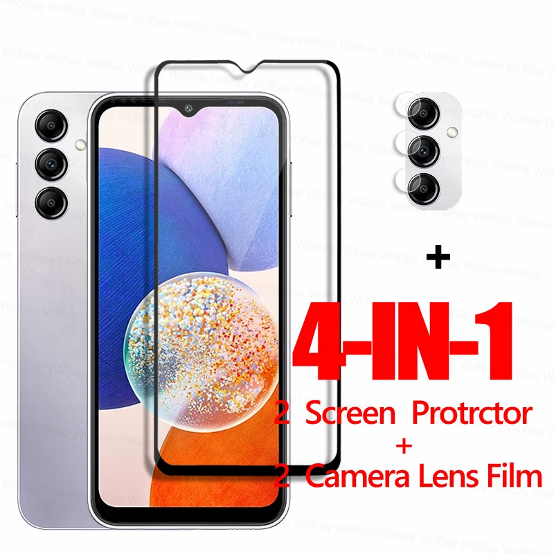 For Samsung Galaxy A14 5G Screen Protector Glass Samsung Galaxy A04E A04S A14 A34 A54 5G Tempered Glass Phone Film Samsung A14