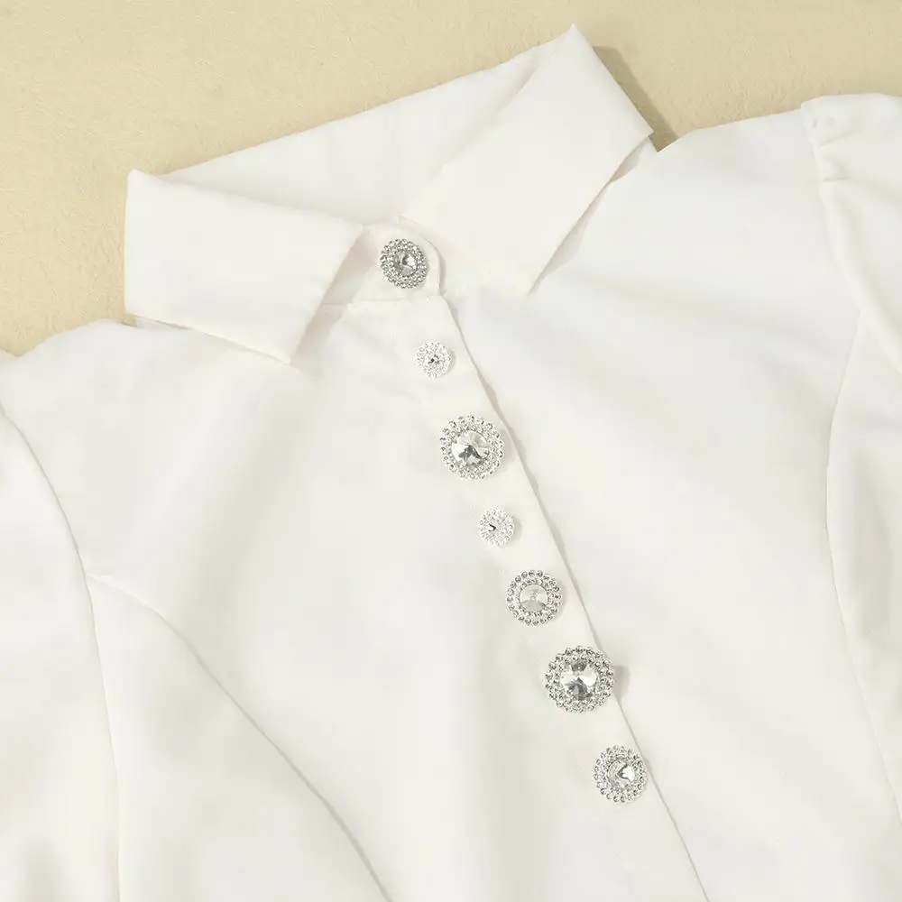 10Pcs/Set Durable DIY Sewing Button Shirt Buttons Metal Rhinestone Buttons Scrapbook Accessories Craft Decoration