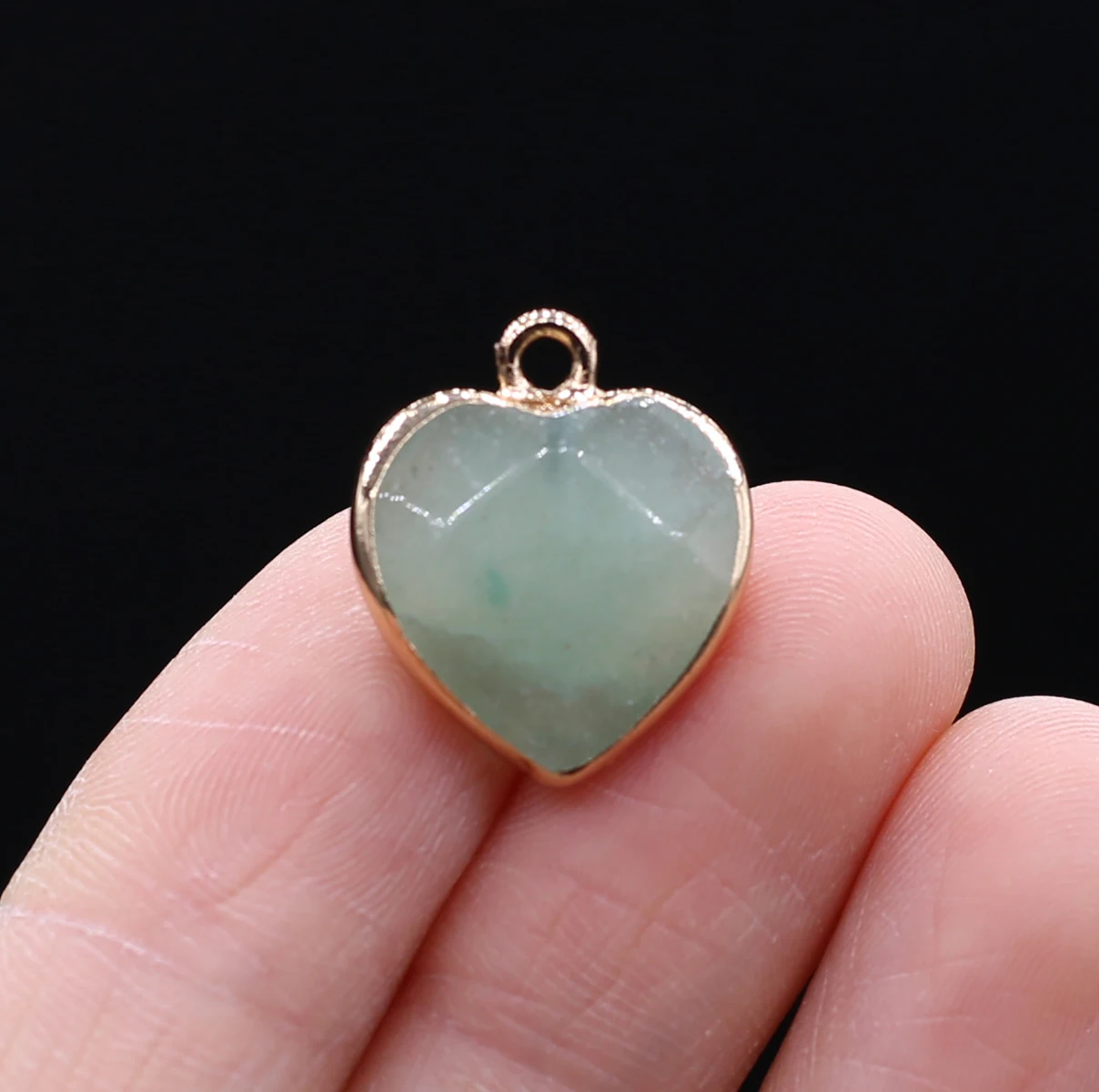 Charms Natural Rose Quartzs Malachites Pendant Faceted Heart Shape Small Pendant for Jewelry Making DIY Necklace 15x18mm