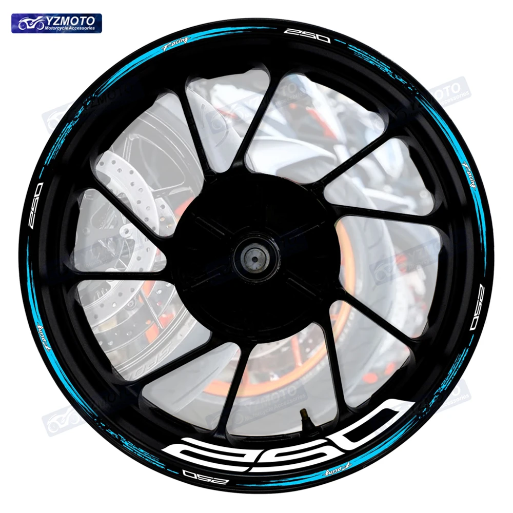 

Аксессуары для мотоциклов, наклейка для Z250, передняя и задняя 17-дюймовая ступица колеса, гоночная водонепроницаемая наклейка, светоотражающая лента на обод автомобиля, наклейки