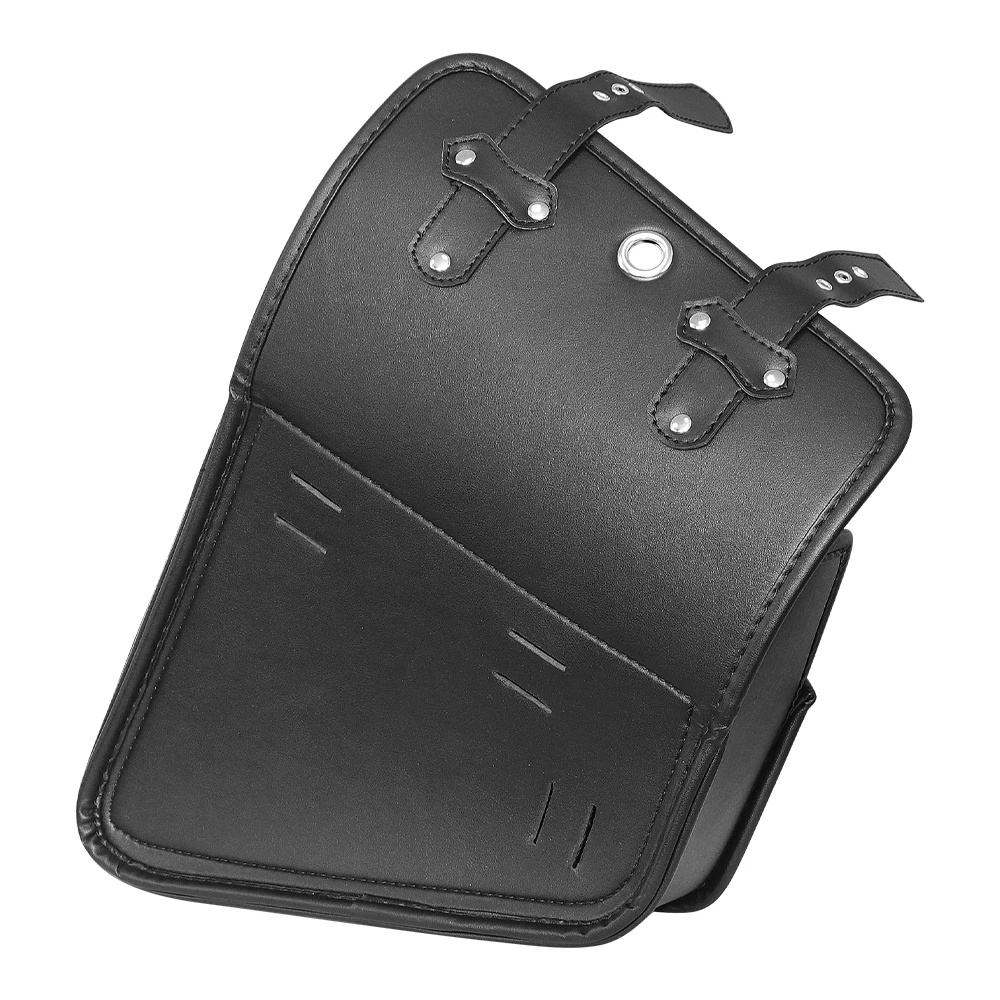 Universal Triangle Synthetic Leather Motorcycle Side Saddle Bag for Cafe Racer ATV Harley Sportster XL 883/1200
