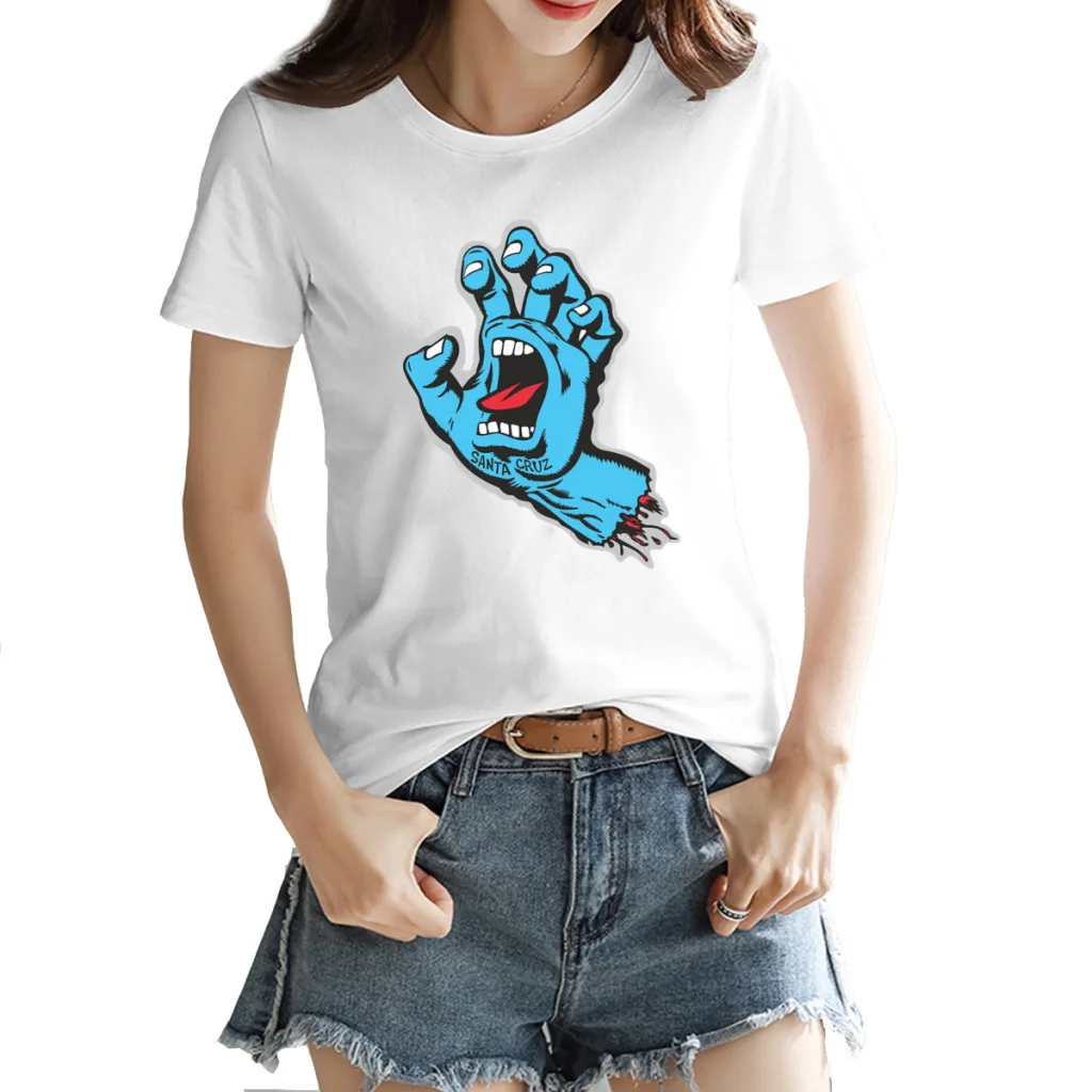 

Santa Crus Women's Creative Luxury, High-Quality Summer Printed T-Shirt, Loose Casual Cotton, Round Neck Short Sleeve