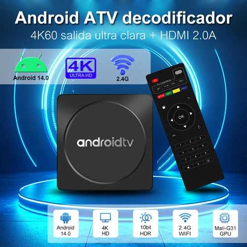 Smart Fire TV Box MX10-K1 Allwinner H313 Quad-core Mali-G31 Google TV Fire Stick Android 14 Stream de TV en varios idiomas